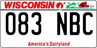 WI license plate 083NBC