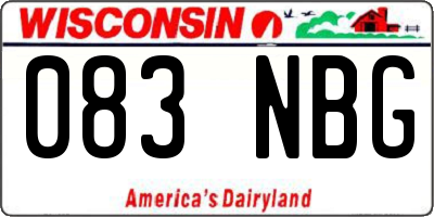 WI license plate 083NBG