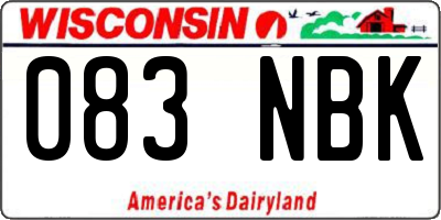 WI license plate 083NBK