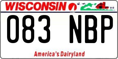 WI license plate 083NBP