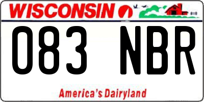 WI license plate 083NBR