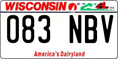 WI license plate 083NBV