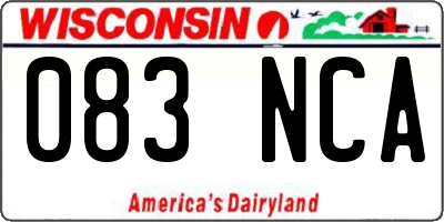 WI license plate 083NCA
