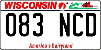 WI license plate 083NCD