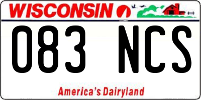 WI license plate 083NCS