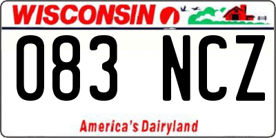 WI license plate 083NCZ