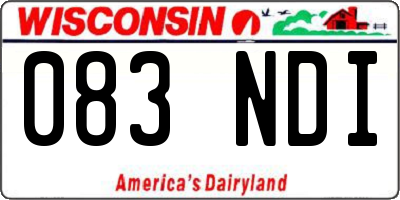 WI license plate 083NDI