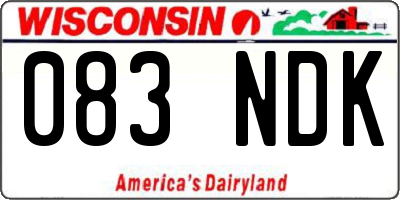 WI license plate 083NDK