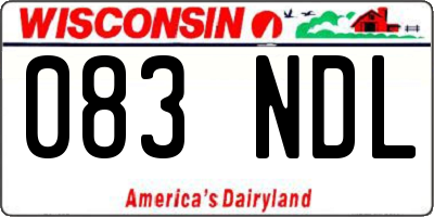 WI license plate 083NDL