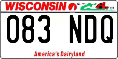 WI license plate 083NDQ