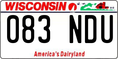 WI license plate 083NDU