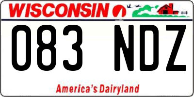 WI license plate 083NDZ