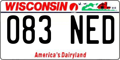 WI license plate 083NED