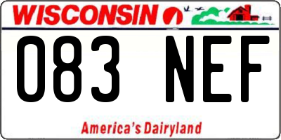 WI license plate 083NEF