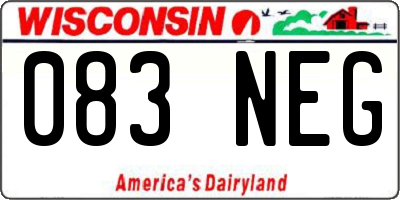WI license plate 083NEG