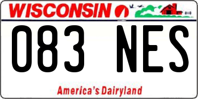 WI license plate 083NES