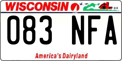 WI license plate 083NFA
