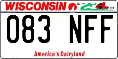 WI license plate 083NFF