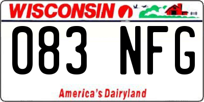 WI license plate 083NFG