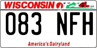 WI license plate 083NFH