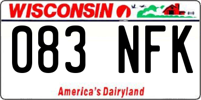 WI license plate 083NFK