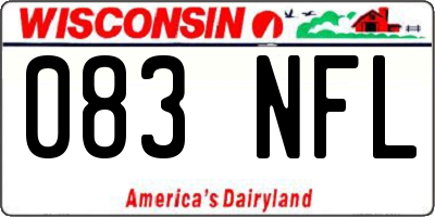 WI license plate 083NFL