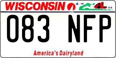 WI license plate 083NFP