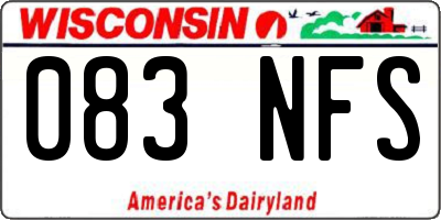 WI license plate 083NFS