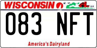 WI license plate 083NFT