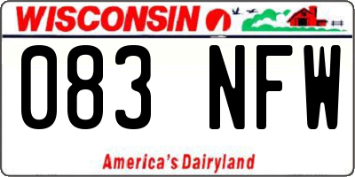 WI license plate 083NFW