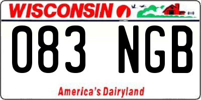 WI license plate 083NGB