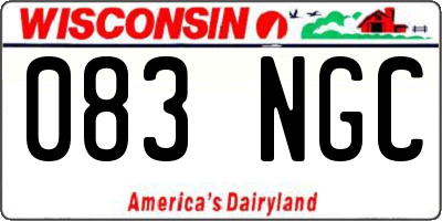 WI license plate 083NGC