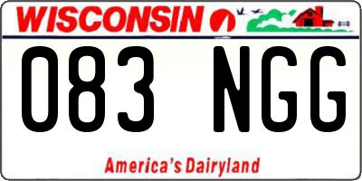 WI license plate 083NGG