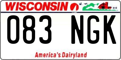 WI license plate 083NGK