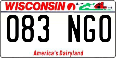 WI license plate 083NGO