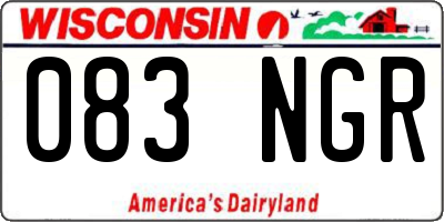 WI license plate 083NGR
