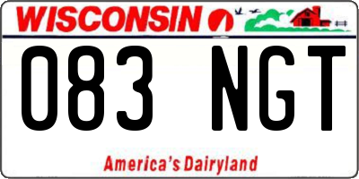 WI license plate 083NGT
