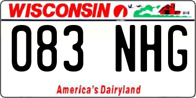 WI license plate 083NHG