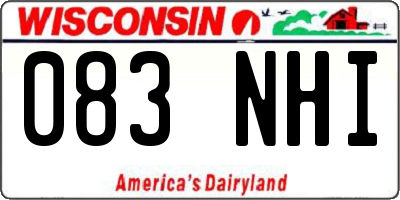 WI license plate 083NHI