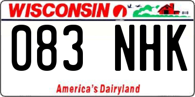 WI license plate 083NHK