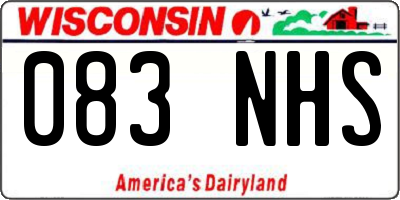 WI license plate 083NHS