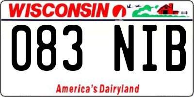 WI license plate 083NIB