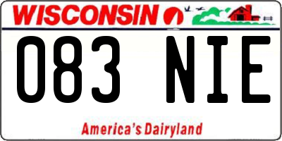 WI license plate 083NIE