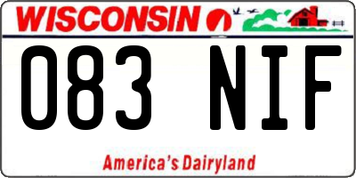 WI license plate 083NIF