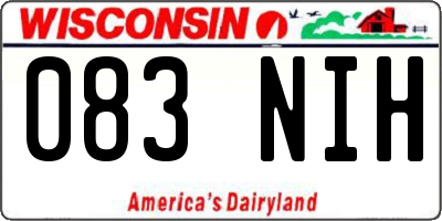 WI license plate 083NIH