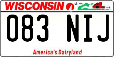 WI license plate 083NIJ