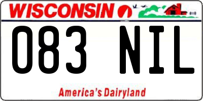 WI license plate 083NIL