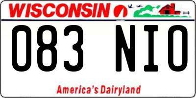 WI license plate 083NIO