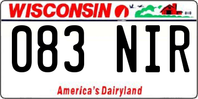 WI license plate 083NIR