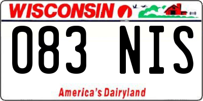 WI license plate 083NIS
